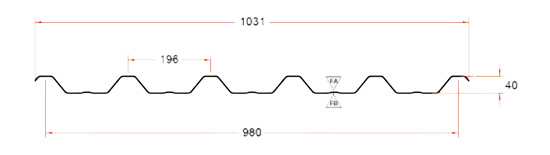 TELHA METÁLICA TRAPEZOIDAL TB 40/980 - Bahia Telhas